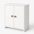 Armoire en Bois Blanc avec Poignées Métalliques
