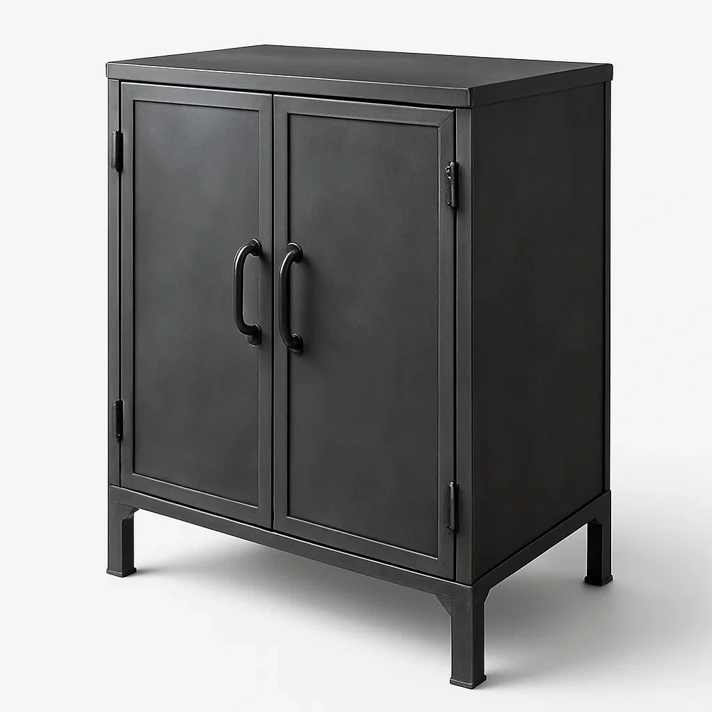 Armoire en métal noir 2 portes
