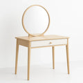 Coiffeuse en Bois de Chêne avec Miroir Rond