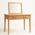 Coiffeuse en bois avec miroir et 2 tiroirs