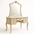 Coiffeuse en Bois avec Miroir et Tiroirs Beige