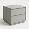 Table de chevet 2 tiroirs en bois composite Gris