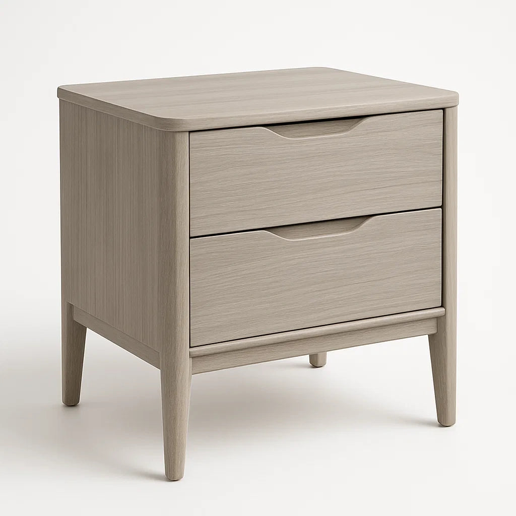 Table de chevet en bois avec 2 tiroirs