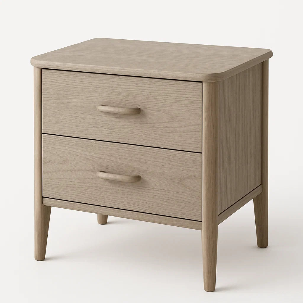 Table de chevet en bois avec 2 tiroirs Chêne Clair