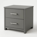 Table de chevet en bois avec 2 tiroirs Gris