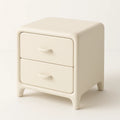 Table de chevet en bois Crème avec 2 tiroirs