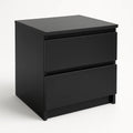 Commode en Bois Noir avec 2 Tiroirs
