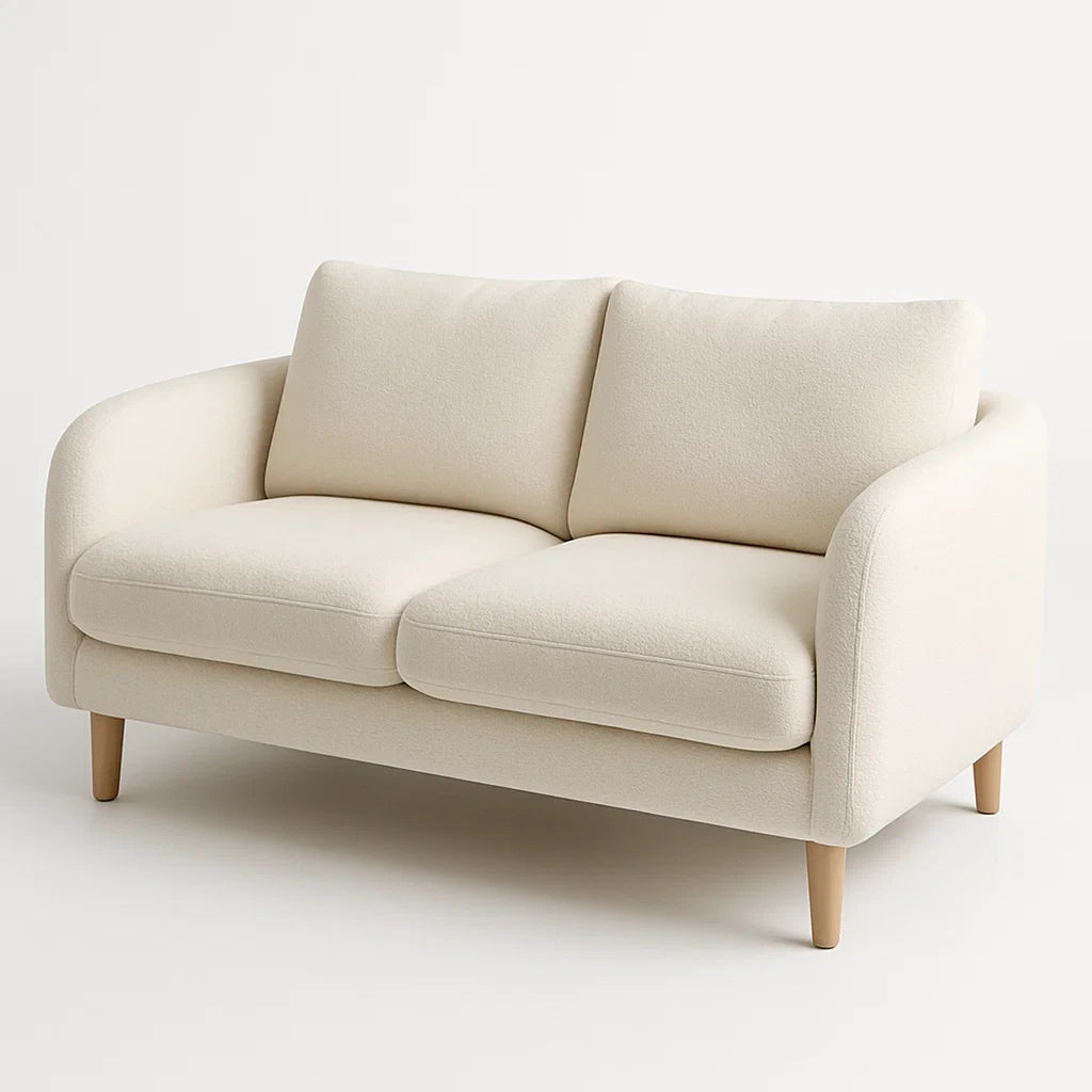 Canapé 2 places en tissu polyester Blanc 160cm