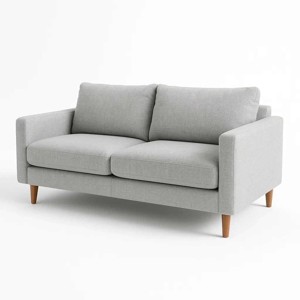 Canapé 2 places en tissu polyester et bois