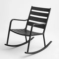 Chaise berçante en métal noir