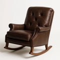 Fauteuil à bascule en cuir marron