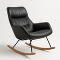 Fauteuil à bascule en cuir PU noir et métal