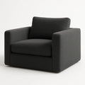 Fauteuil en tissu gris foncé 100% polyester