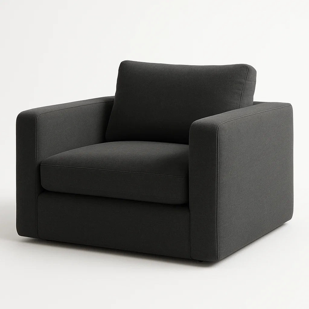 Fauteuil en tissu gris foncé 100% polyester