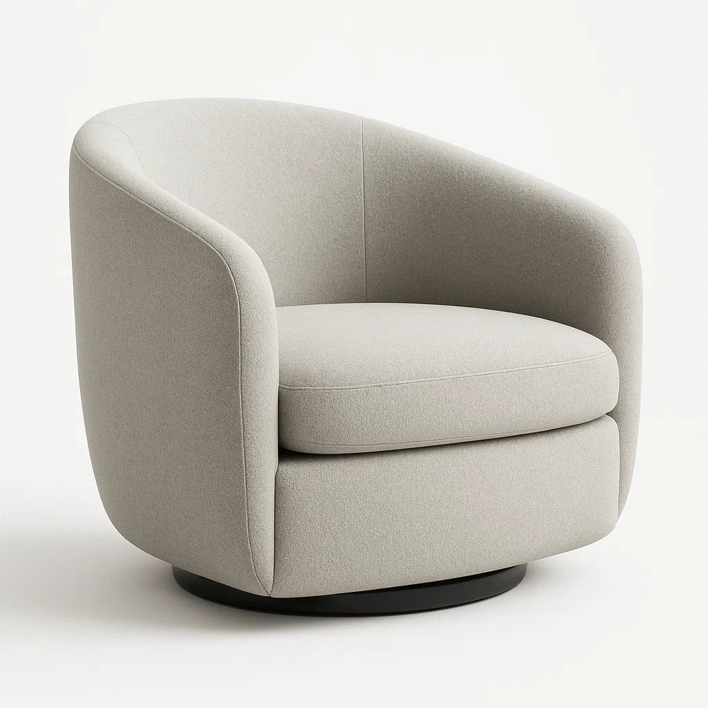 Fauteuil pivotant en tissu polyester gris