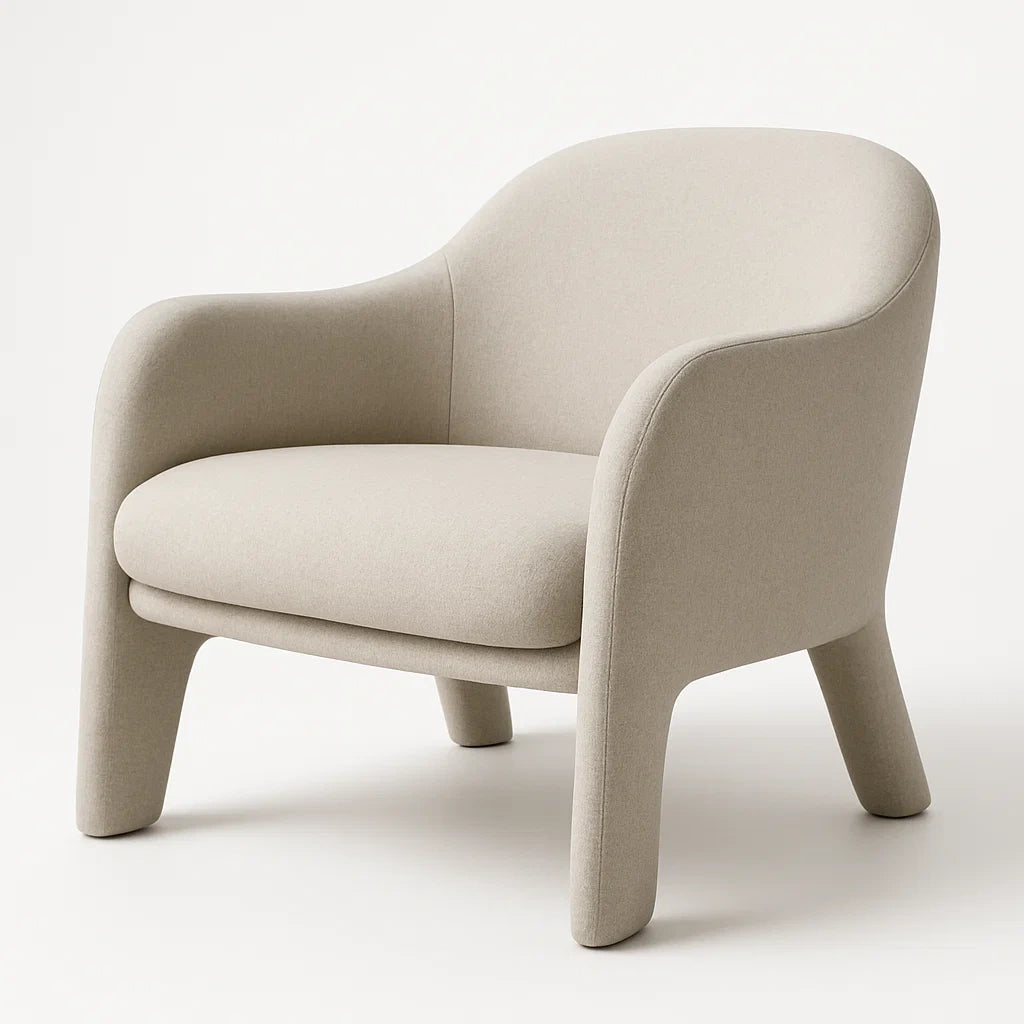Fauteuil en tissu polyester beige
