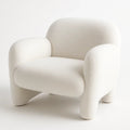 Fauteuil en bois avec revêtement en bouclette Blanc
