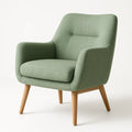 Fauteuil en Tissu avec Pieds en Bois