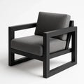 Fauteuil en bois et tissu gris anthracite