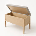 Banc de rangement en chêne avec couvercle rembourré