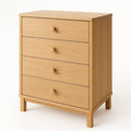 Commode en Bois de Chêne 4 Tiroirs 80x40x90 cm