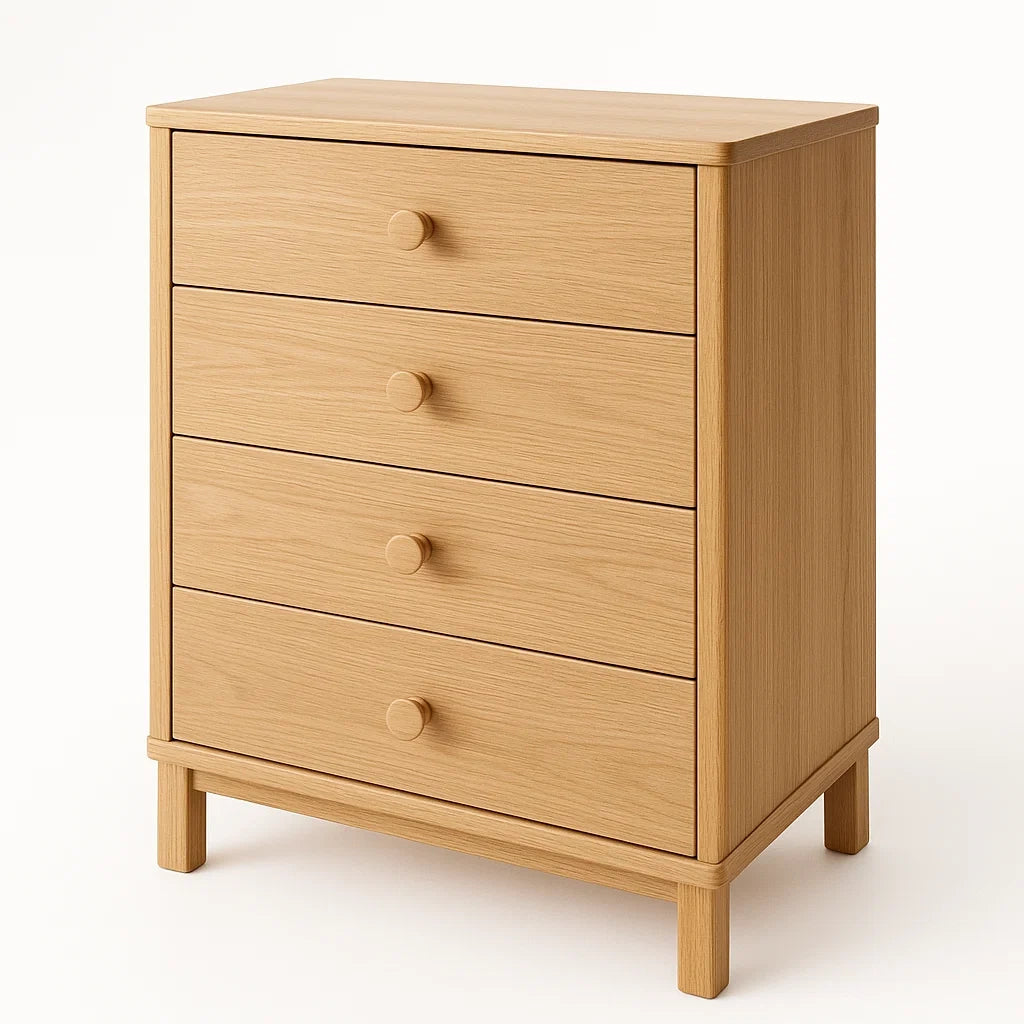 Commode en Bois de Chêne 4 Tiroirs 80x40x90 cm