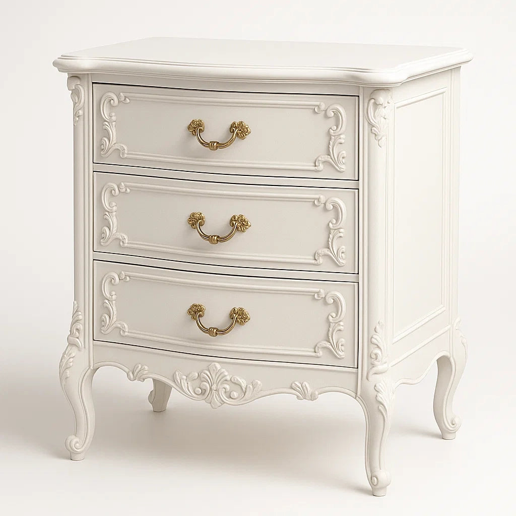 Commode en Bois Blanc avec 3 Tiroirs