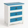 Commode en bois avec 3 tiroirs en MDF bleu et blanc