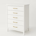 Commode en bois MDF blanc avec poignées en laiton