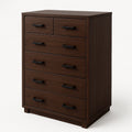 Commode en bois avec poignées en métal noir