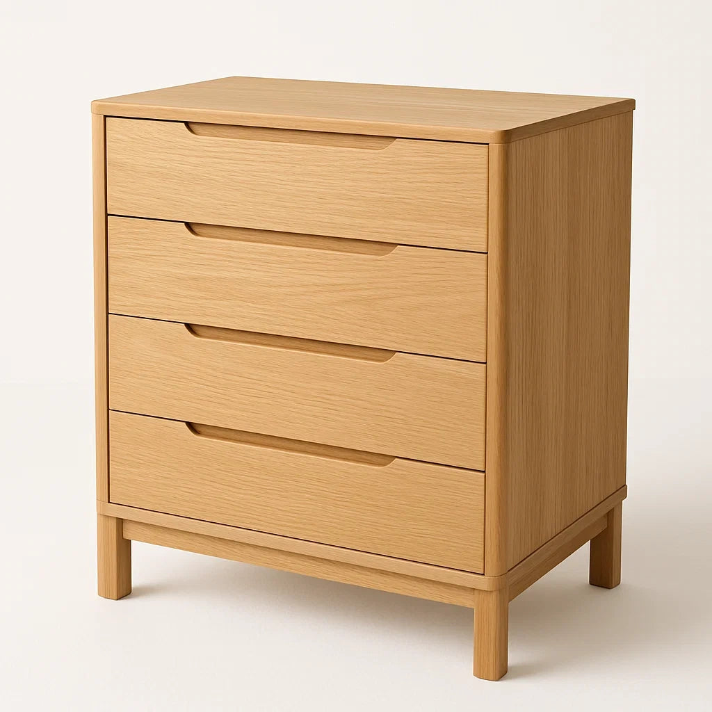 Chiffonnier en bois avec 4 tiroirs en chêne