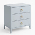 Commode 3 tiroirs en bois MDF avec poignées en métal doré