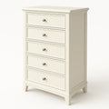 Commode en Bois Blanc Crème 5 Tiroirs