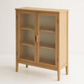 Buffet en bois avec portes en verre 90x35x120cm