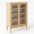 Armoire en Bois avec Portes en Verre Trempé 120x80x30 cm