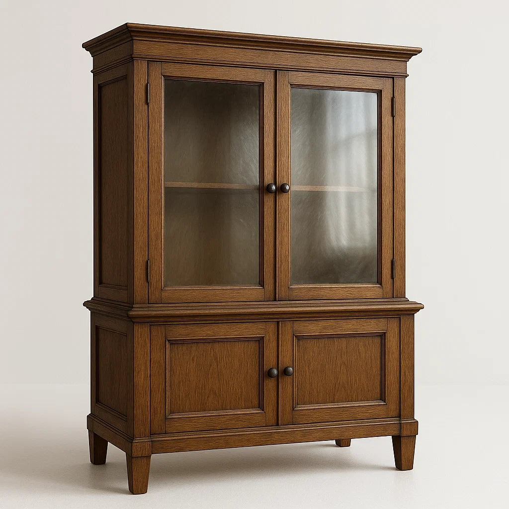 Armoire en bois de chêne avec portes en verre