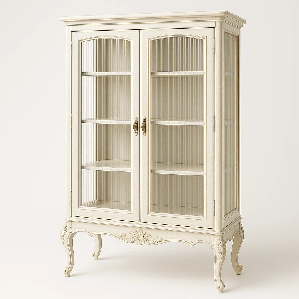 Vitrine en bois avec portes en verre trempé 120x40x180 cm