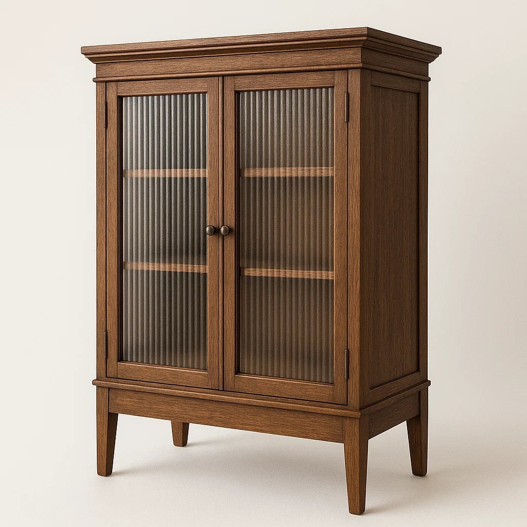 Meuble vitrine en bois avec portes en verre 120x45x180 cm