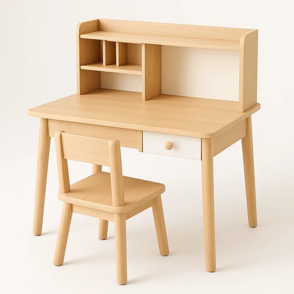 Ensemble Bureau et Chaise pour Enfant en Bois de Hêtre