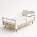 Lit d'enfant en bois massif et blanc 140x70 cm