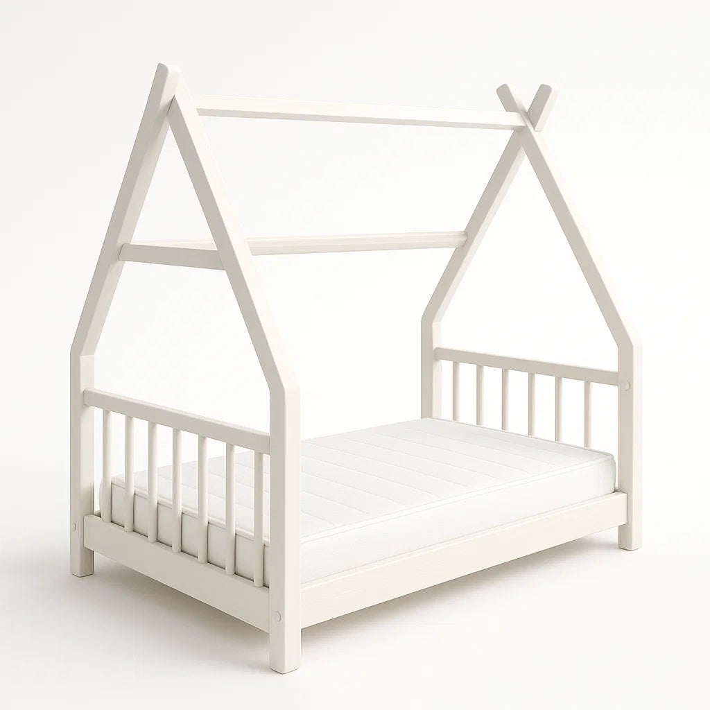 Lit cabane en bois pour enfant Blanc