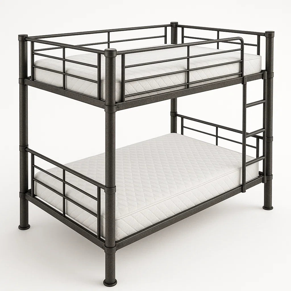 Lit superposé en métal avec matelas 190x90 cm