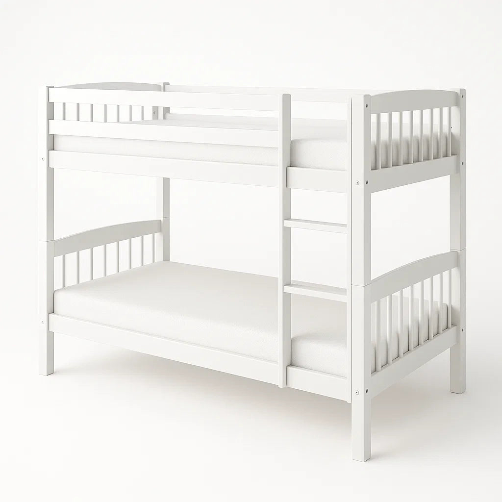 Lit superposé en bois massif Blanc 200x90 cm