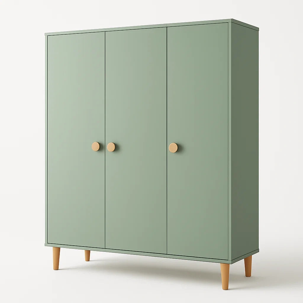 Armoire en bois à trois portes vert menthe