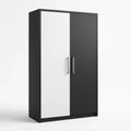Armoire à deux portes en bois mélaminé Blanc/Noir