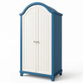 Armoire en bois avec deux portes bleu et blanc 180x75x50 cm